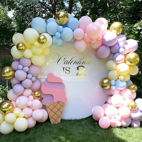macaron balloon arch