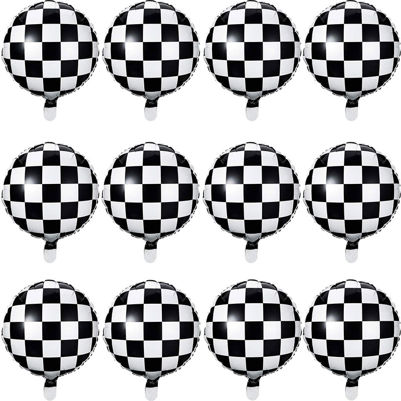 racing checker foil balloon