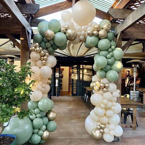 sage green balloon garland