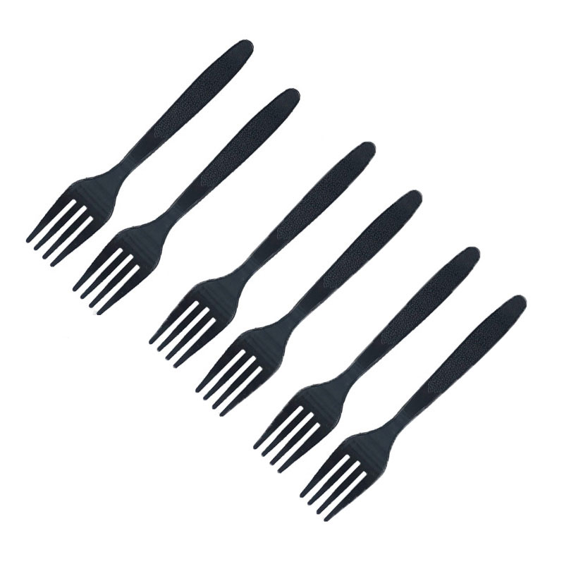 black disposable forks