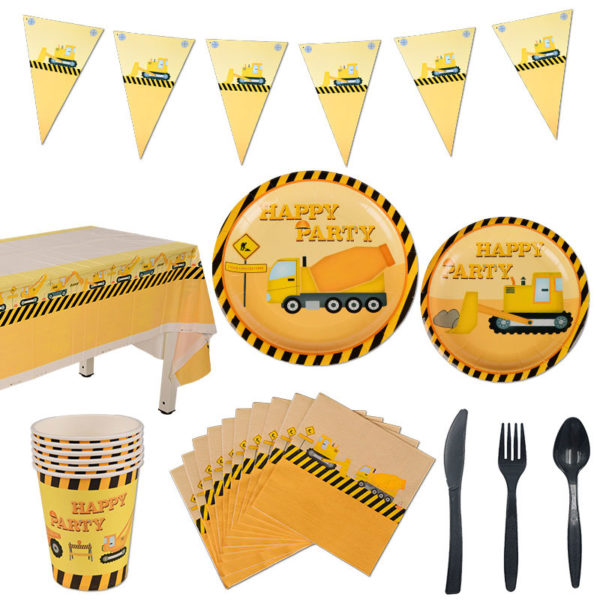 Constructions Truck Party Tableware set