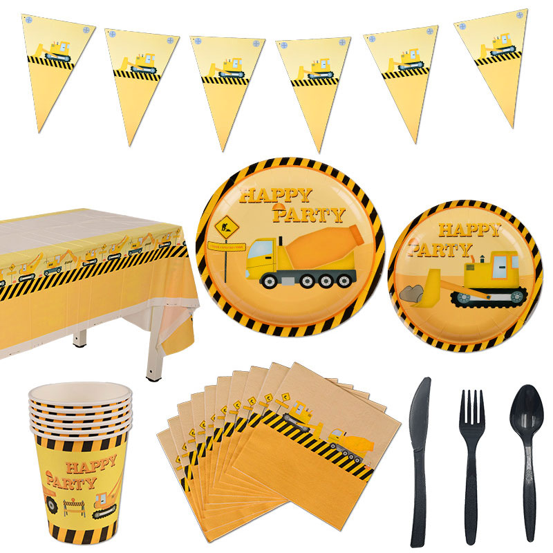 Constructions Truck Party Tableware set