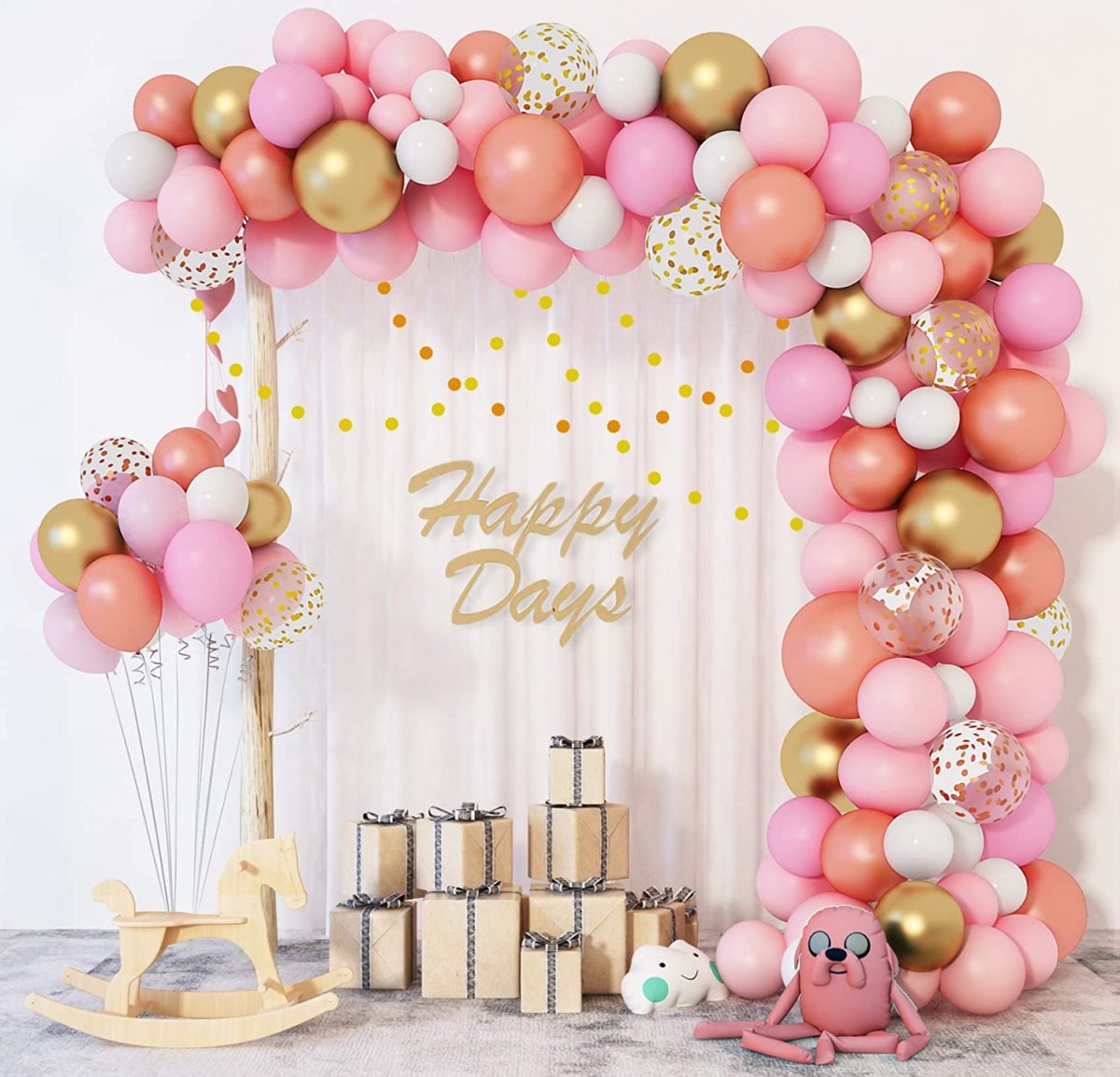 Rose Gold Pink Balloons Garland