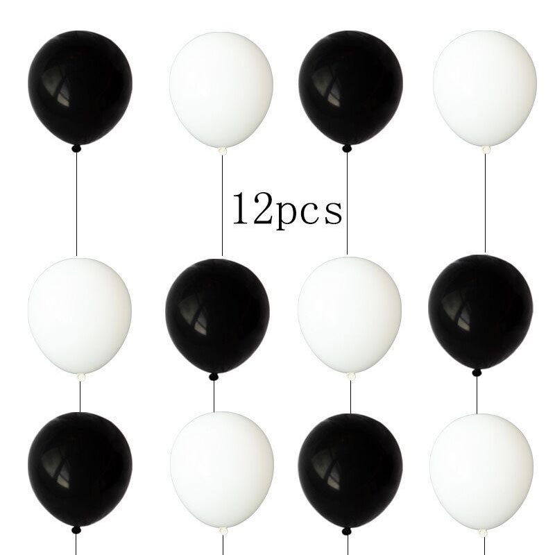 black white balloons