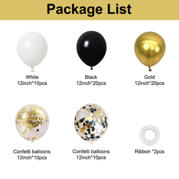 Black Gold Confetti Balloons