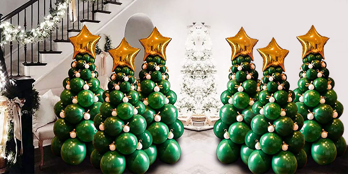 Green Christmas Balloon Tree Home Party Festival Decoration 72pcs