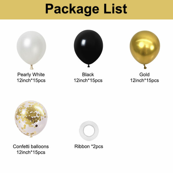 black gold confetti balloons