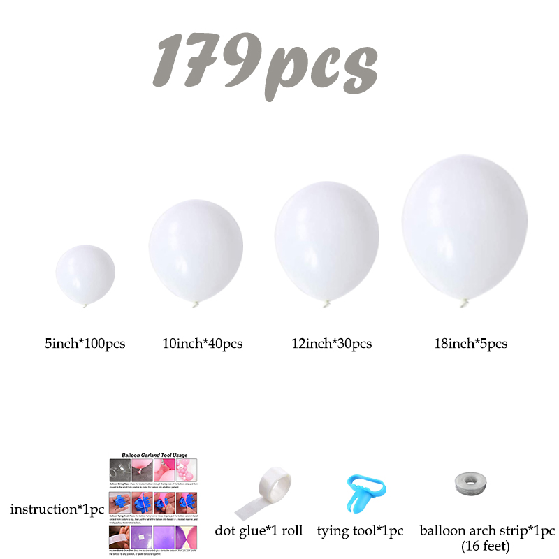 package list of wedding white balloon garland