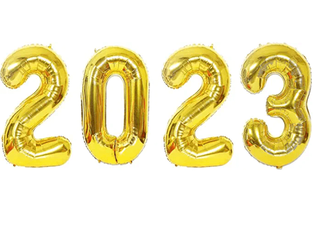 2023 gold balloons