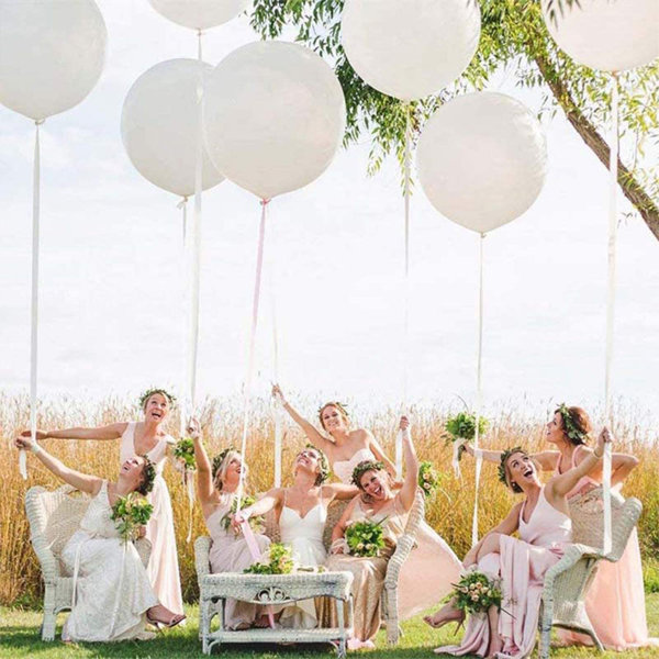 big white balloons for wedding