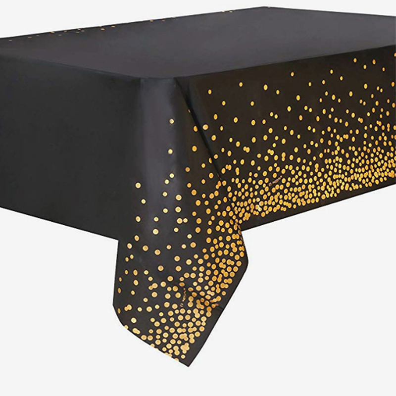black and gold tablecloth
