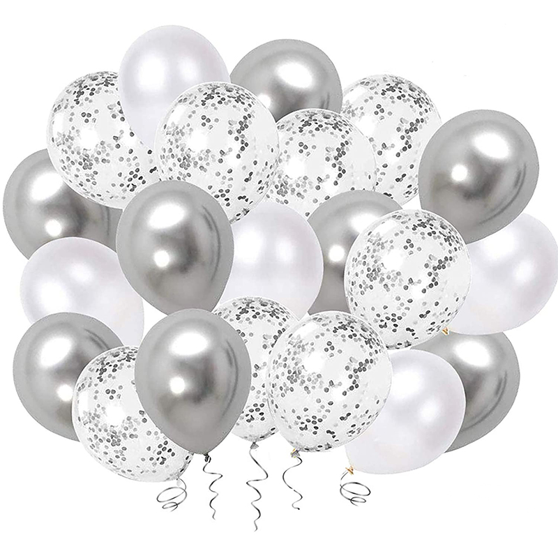 silver balloons set