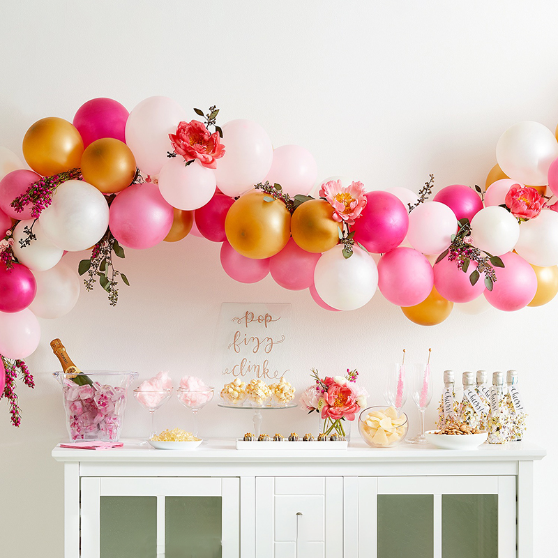 pink wedding balloon garland
