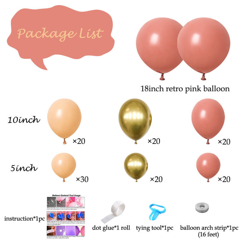 package detail of baby shower pink balloon garland