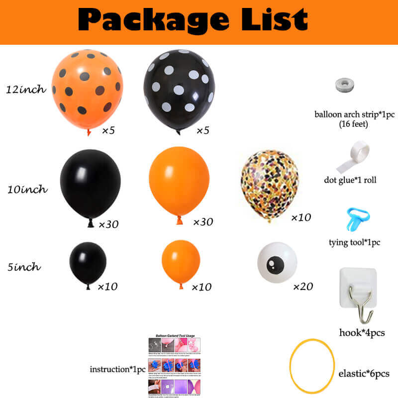 package list of eyeballs halloween balloon garland