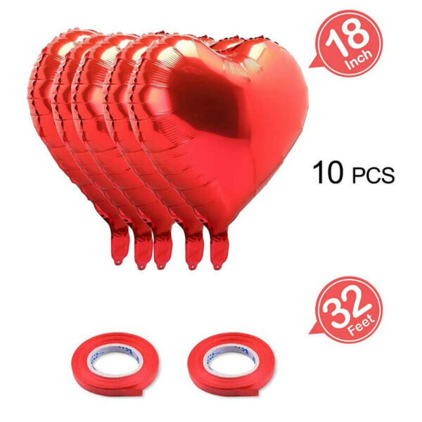 red foil heart balloons