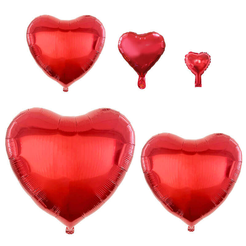 red heart balloon foil