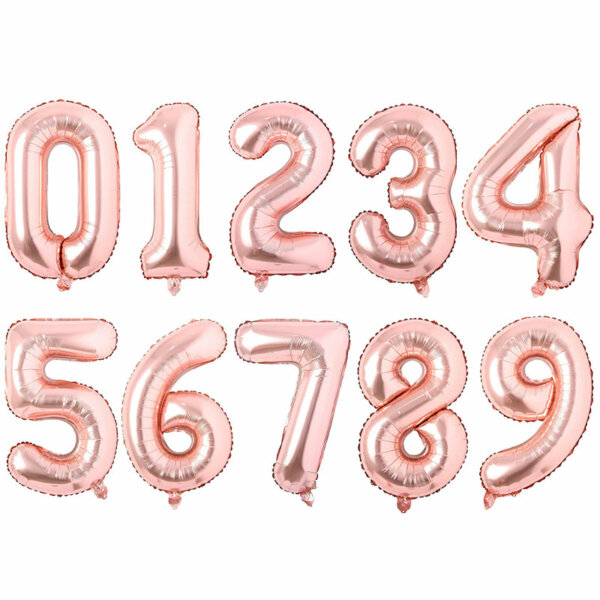 rose gold number balloon