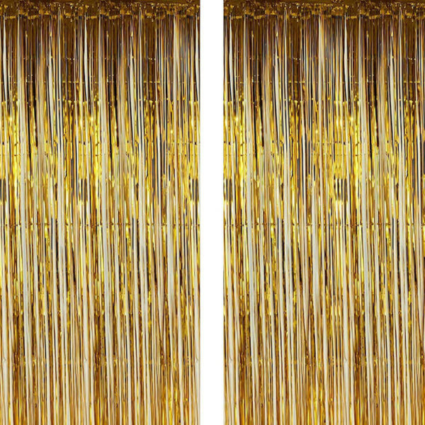 Gold Foil Curtain Tinsel Backdrop
