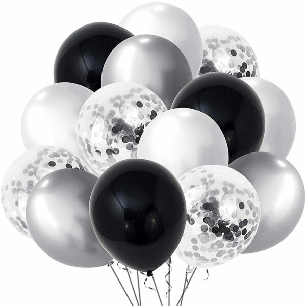 Black Silver Balloons