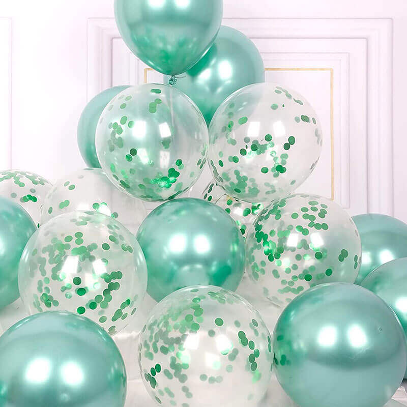 Latex Helium Chrome Turquoise Balloon