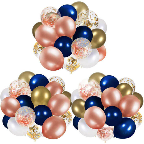 Navy Blue Rose Gold Balloons
