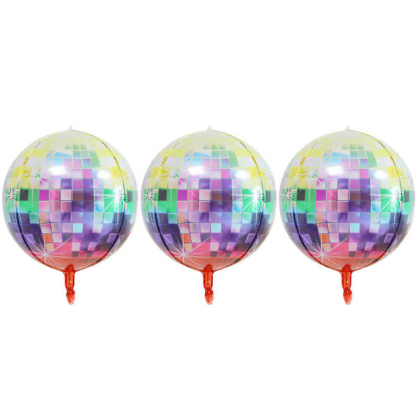 Multicolor Disco Ball Balloons 3PCS