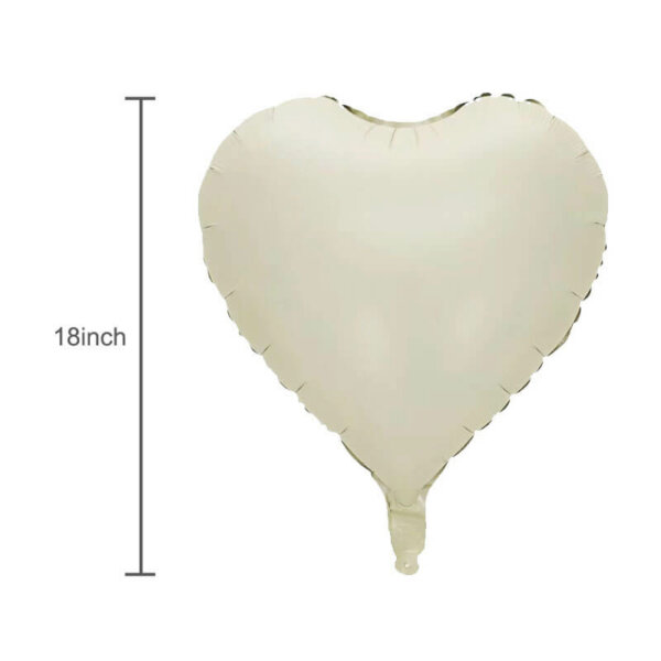 cream love shape balloons
