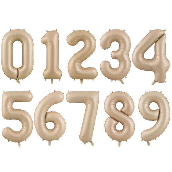 Number Balloons Retro Apricot