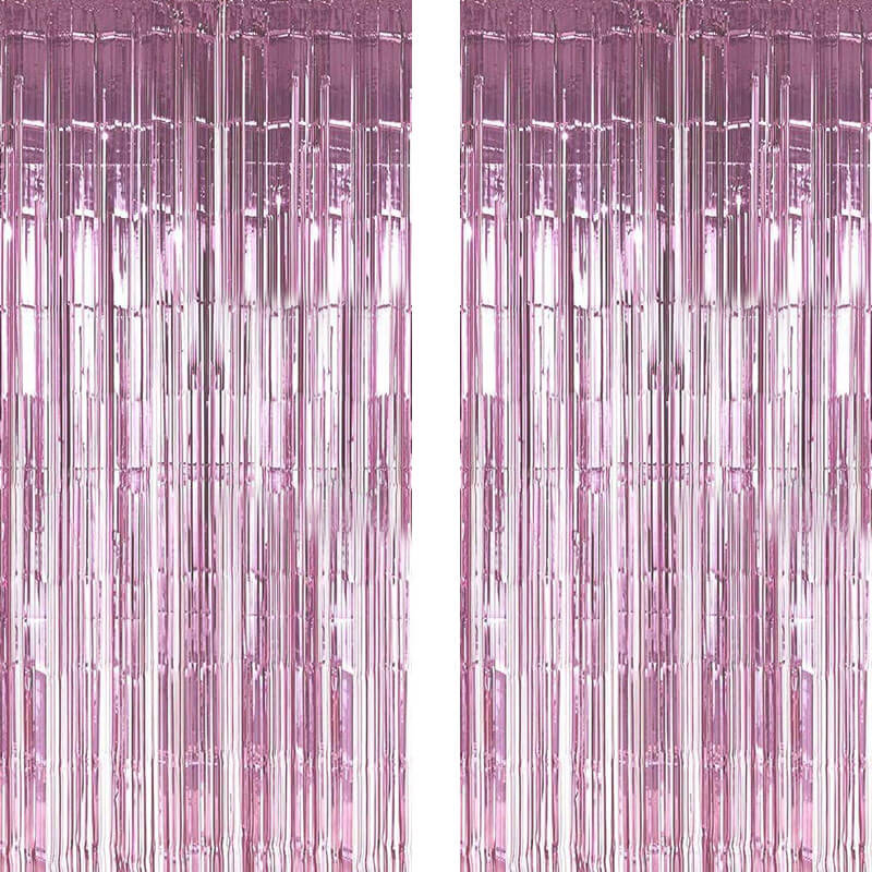 Pink Foil Curtain Tinsel Backdrop