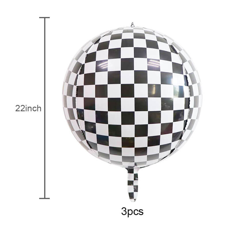 Checkered Race Car Balloons
