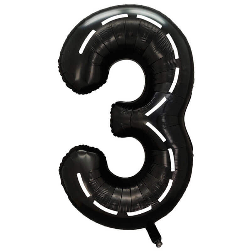black number 3 balloons