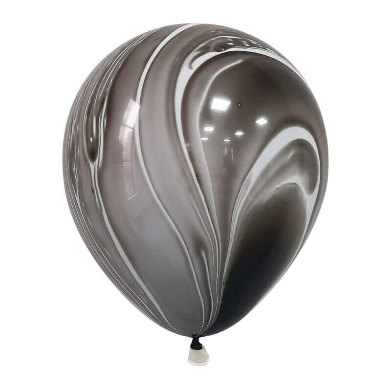 marble black and white balloons