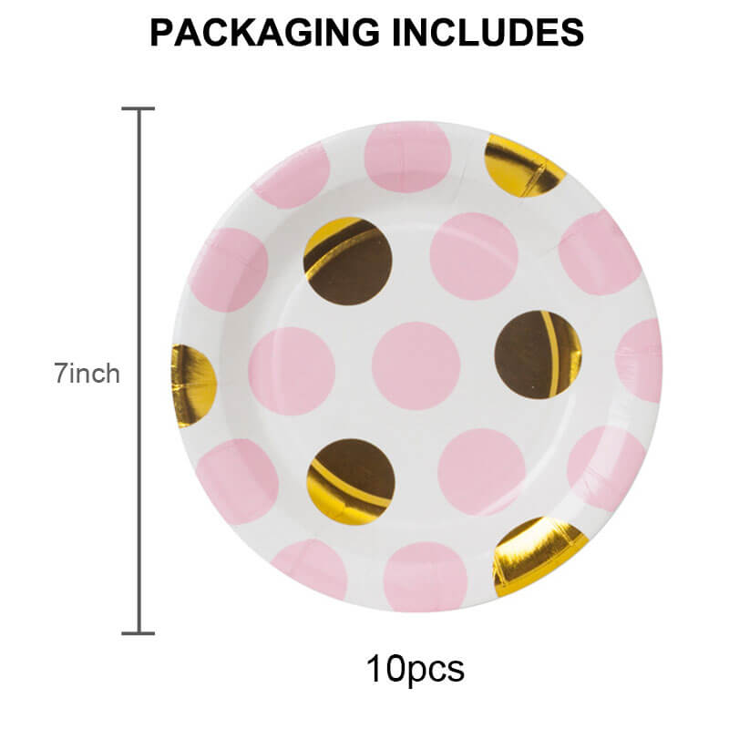 Pink Dot Party Dinnerware 7inch plates