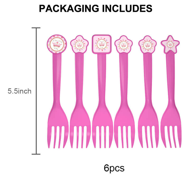Pink Crown Party Dinnerware fork