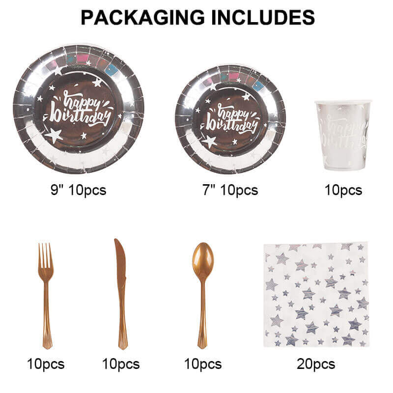 Silver Disposable Party Dinnerware