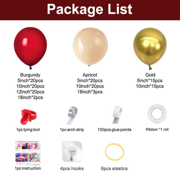 burgundy balloon garland kit