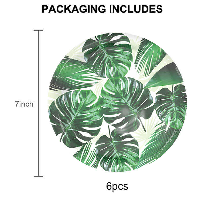 Tropical Palm Leaf Party Supplies plates 1