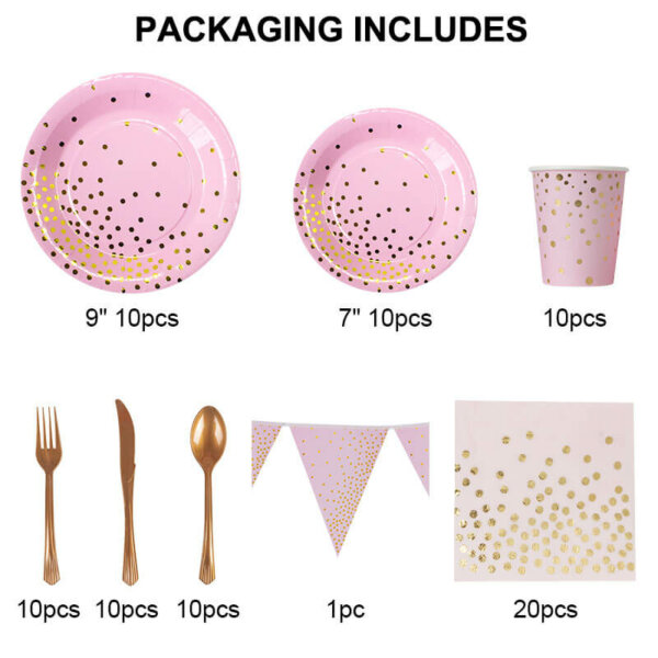 Pink Gold Party dinnerware