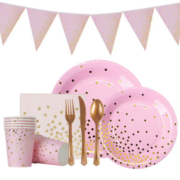 Pink Gold Party Tableware