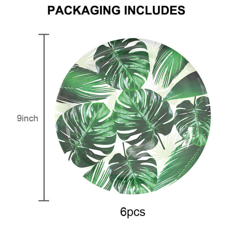 Tropical Palm Leaf Party Supplies plates