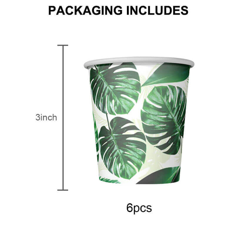 Tropical Palm Leaf Party Supplies cups