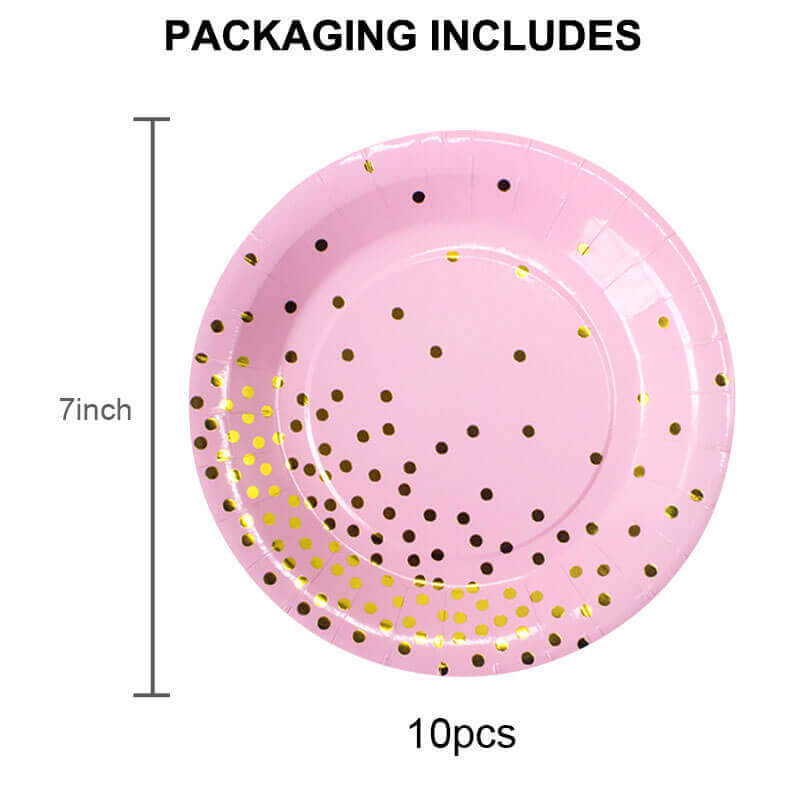 Pink Gold Party dinnerware paper plates 1
