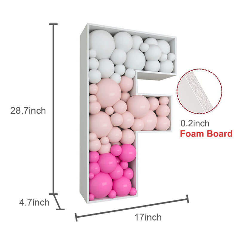28inches f shaped balloon filling box