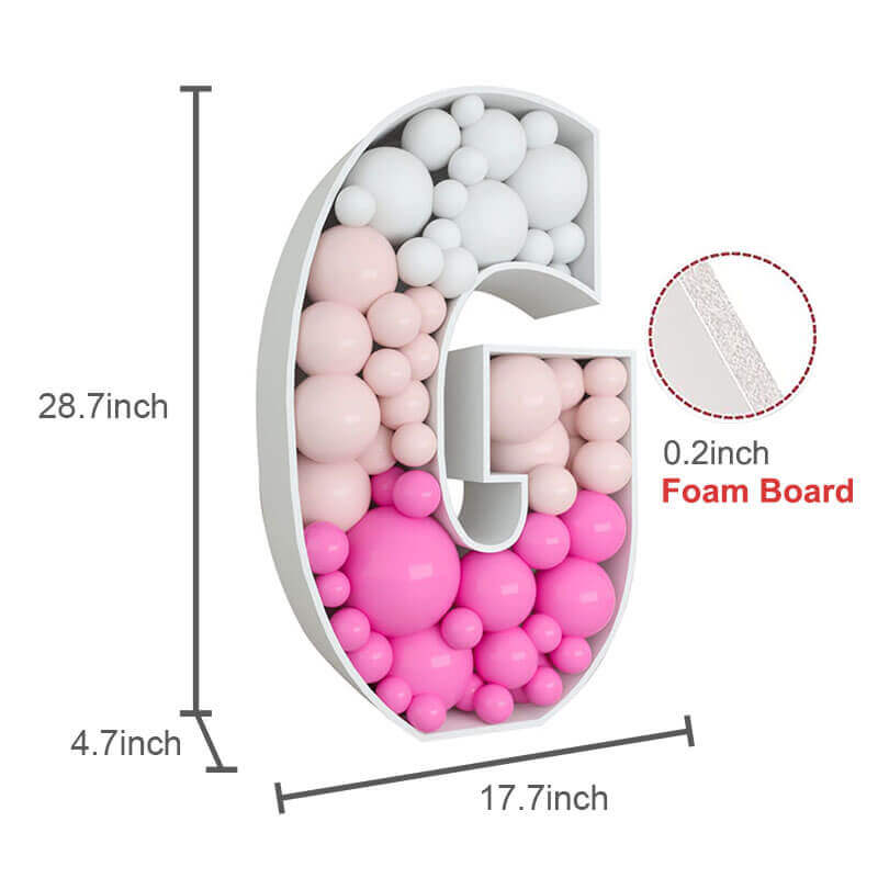 28inches g shaped balloon filling box
