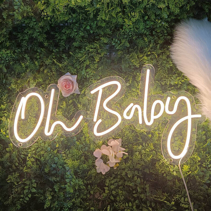 oh baby neon sign for backdrop